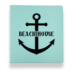 Chic Beach House Leather Binder - 1" - Teal