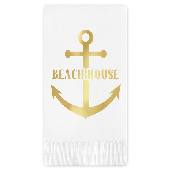 Custom Chic Beach House Guest Napkins - Foil Stamped