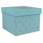 Chic Beach House Gift Box with Lid - Canvas Wrapped - XX-Large