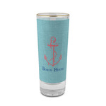 Chic Beach House 2 oz Shot Glass - Glass with Gold Rim