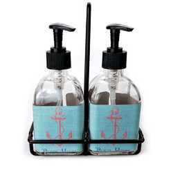 Chic Beach House Glass Soap & Lotion Bottles