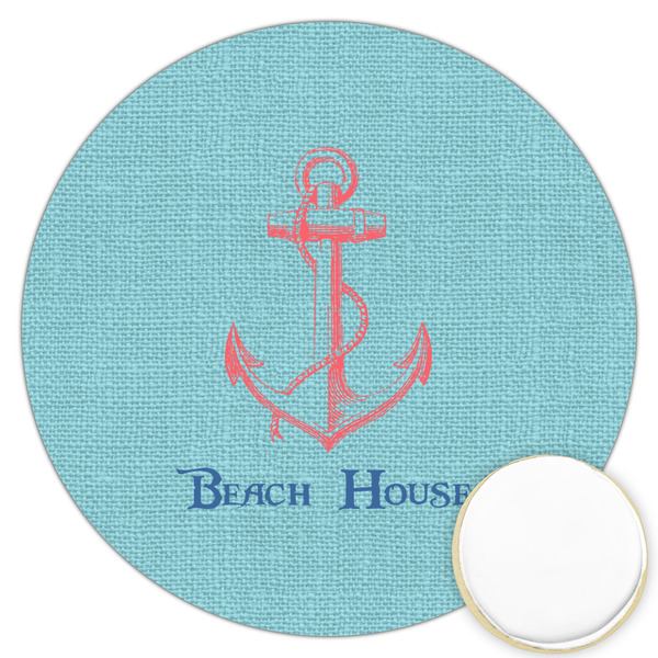 Custom Chic Beach House Printed Cookie Topper - 3.25"