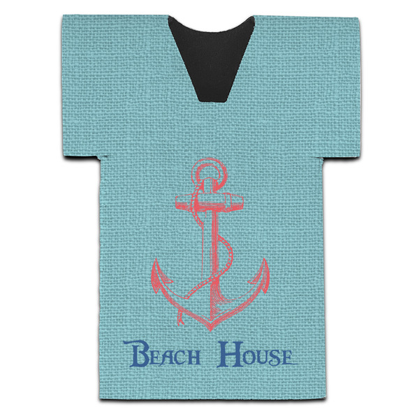 Custom Chic Beach House Jersey Bottle Cooler