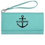 Chic Beach House Ladies Leatherette Wallet - Laser Engraved- Teal