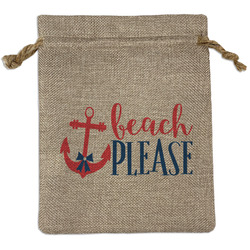 Chic Beach House Medium Burlap Gift Bag - Front