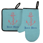 Chic Beach House Left Oven Mitt & Pot Holder Set