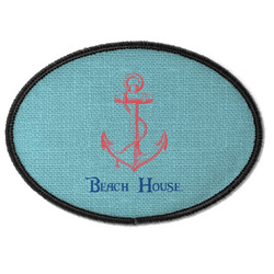 Chic Beach House Iron On Oval Patch