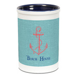 Chic Beach House Ceramic Pencil Holders - Blue