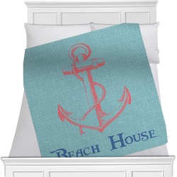 Chic Beach House Minky Blanket - Twin / Full - 80"x60" - Double Sided