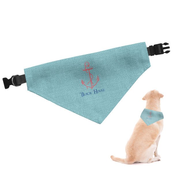 Custom Chic Beach House Dog Bandana - Large