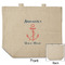 Chic Beach House Reusable Cotton Grocery Bag - Front & Back View