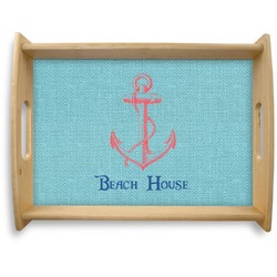 Chic Beach House Natural Wooden Tray - Large