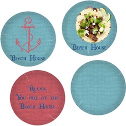 Chic Beach House Set of 4 Glass Lunch / Dinner Plate 10"