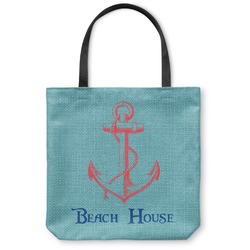 Chic Beach House Canvas Tote Bag - Large - 18"x18"