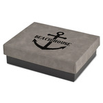 Chic Beach House Small Gift Box w/ Engraved Leather Lid