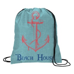 Chic Beach House Drawstring Backpack - Small