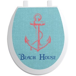 Chic Beach House Toilet Seat Decal - Round
