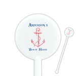 Chic Beach House 5.5" Round Plastic Stir Sticks - White - Single Sided