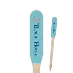 Chic Beach House Paddle Wooden Food Picks - Single Sided