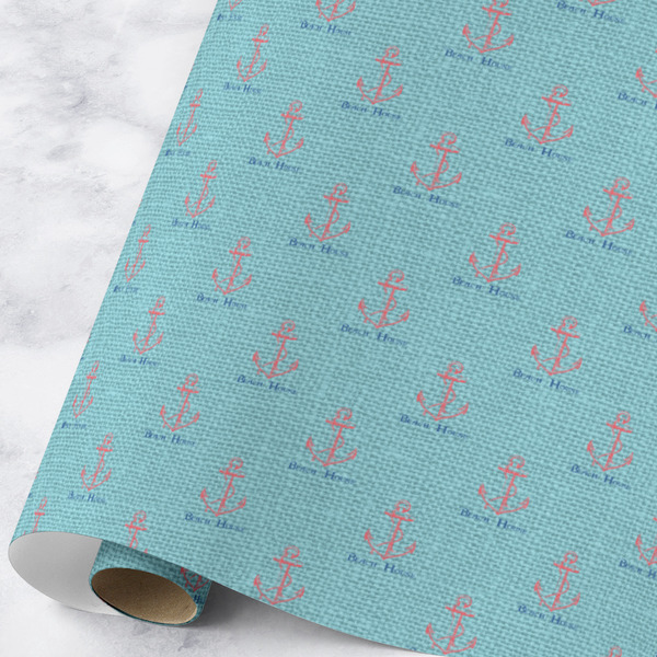 Custom Chic Beach House Wrapping Paper Roll - Large - Matte