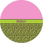 Pink & Lime Green Leopard Multipurpose Round Labels - 1" (Personalized)