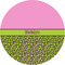 Pink & Lime Green Leopard 1" Multipurpose Round Labels - Single Sticker