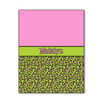 Pink & Lime Green Leopard Wood Print - 11x14 (Personalized)