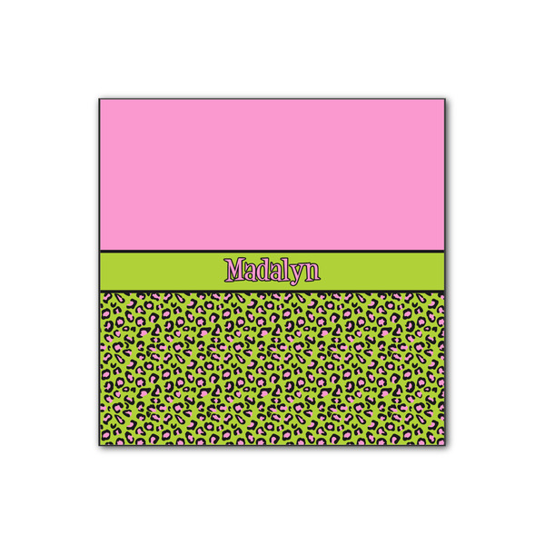 Custom Pink & Lime Green Leopard Wood Print - 12x12 (Personalized)