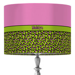 Pink & Lime Green Leopard 16" Drum Lamp Shade - Fabric (Personalized)