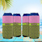 Pink & Lime Green Leopard 16oz Can Sleeve - Set of 4 - LIFESTYLE