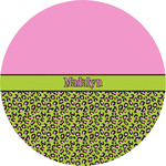 Pink & Lime Green Leopard Multipurpose Round Labels - 2" (Personalized)