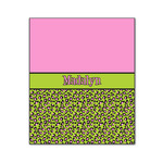 Pink & Lime Green Leopard Wood Print - 20x24 (Personalized)