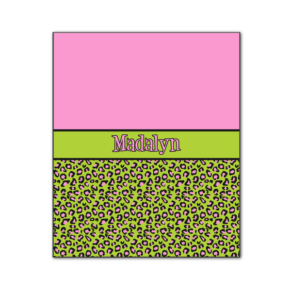 Custom Pink & Lime Green Leopard Wood Print - 20x24 (Personalized)