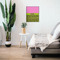 Pink & Lime Green Leopard 20x24 Wood Print - In Context