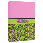 Pink & Lime Green Leopard Canvas Print - 20x30 (Personalized)