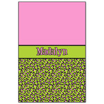 Pink & Lime Green Leopard Wood Print - 20x30 (Personalized)