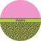 Pink & Lime Green Leopard 3" Multipurpose Round Labels - Single Sticker