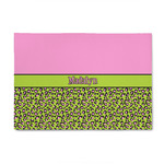 Pink & Lime Green Leopard 4' x 6' Indoor Area Rug (Personalized)