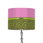 Pink & Lime Green Leopard 8" Drum Lamp Shade - Fabric (Personalized)