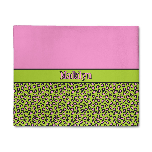 Custom Pink & Lime Green Leopard 8' x 10' Indoor Area Rug (Personalized)