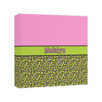 Pink & Lime Green Leopard Canvas Print - 8x8 (Personalized)