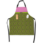 Pink & Lime Green Leopard Apron With Pockets w/ Name or Text