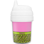 Pink & Lime Green Leopard Baby Sippy Cup (Personalized)