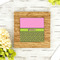 Pink & Lime Green Leopard Bamboo Trivet with 6" Tile - LIFESTYLE