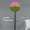 Pink & Lime Green Leopard Black Plastic 5.5" Stir Stick - Round - Main