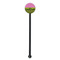 Pink & Lime Green Leopard Black Plastic 5.5" Stir Stick - Round - Single Stick