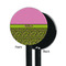 Pink & Lime Green Leopard Black Plastic 5.5" Stir Stick - Single Sided - Round - Front & Back