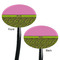 Pink & Lime Green Leopard Black Plastic 7" Stir Stick - Double Sided - Oval - Front & Back
