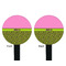 Pink & Lime Green Leopard Black Plastic 7" Stir Stick - Double Sided - Round - Front & Back