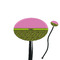 Pink & Lime Green Leopard Black Plastic 7" Stir Stick - Oval - Closeup